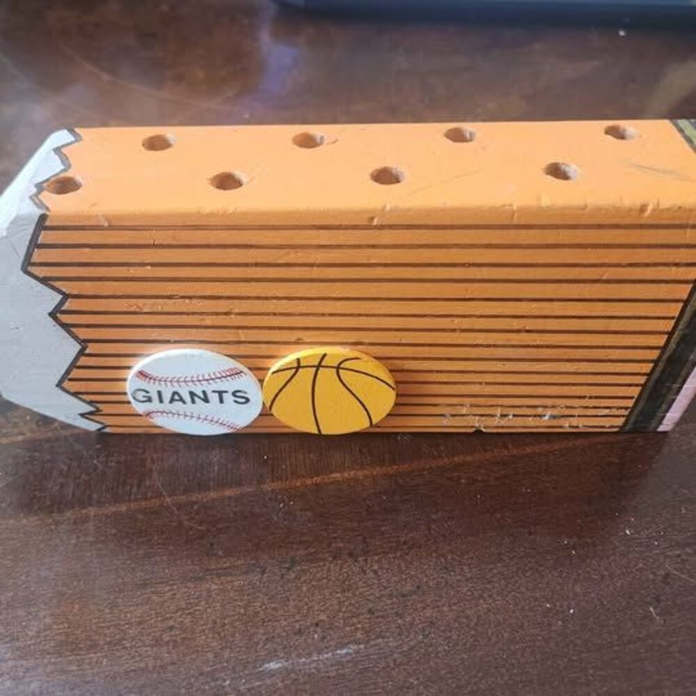 wooden pencil or pen holders - basketball or soccer choose